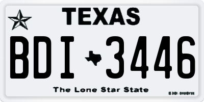 TX license plate BDI3446
