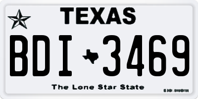TX license plate BDI3469