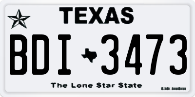 TX license plate BDI3473