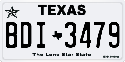 TX license plate BDI3479