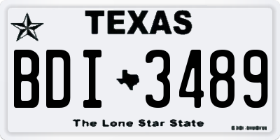 TX license plate BDI3489