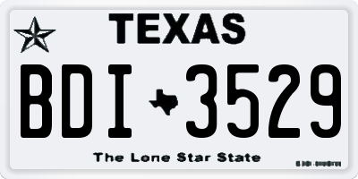TX license plate BDI3529