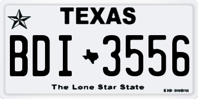 TX license plate BDI3556