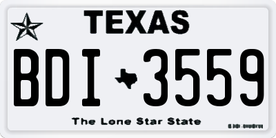TX license plate BDI3559