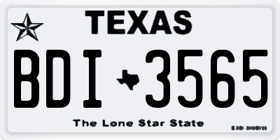 TX license plate BDI3565