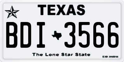 TX license plate BDI3566