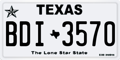 TX license plate BDI3570