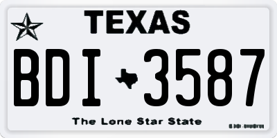 TX license plate BDI3587
