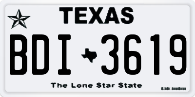 TX license plate BDI3619