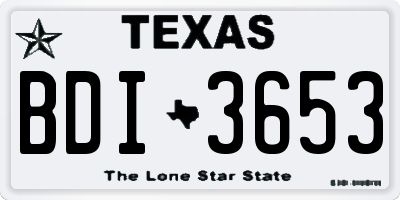 TX license plate BDI3653