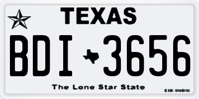 TX license plate BDI3656