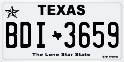TX license plate BDI3659