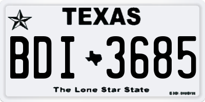 TX license plate BDI3685