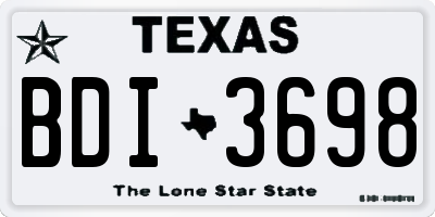 TX license plate BDI3698