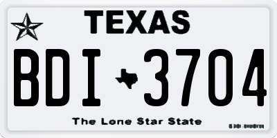 TX license plate BDI3704