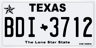 TX license plate BDI3712