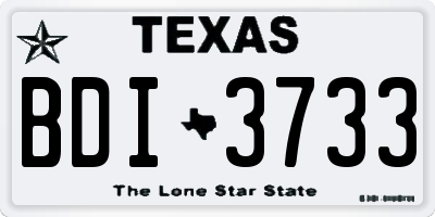TX license plate BDI3733