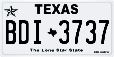 TX license plate BDI3737