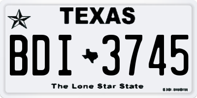 TX license plate BDI3745