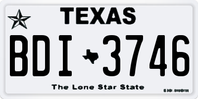 TX license plate BDI3746