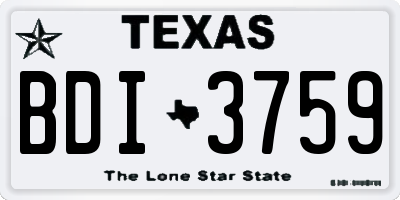 TX license plate BDI3759