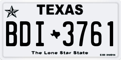TX license plate BDI3761