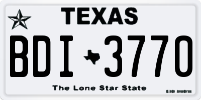 TX license plate BDI3770