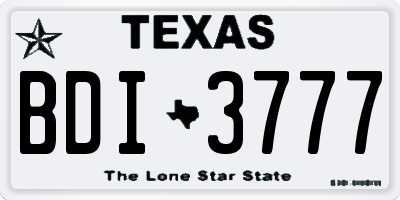 TX license plate BDI3777