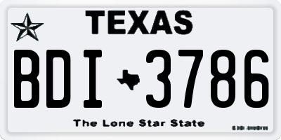 TX license plate BDI3786