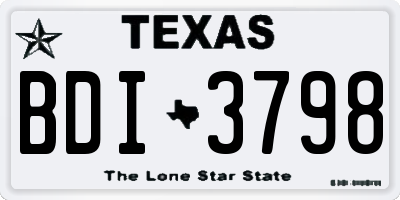 TX license plate BDI3798