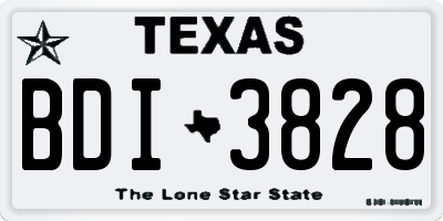 TX license plate BDI3828