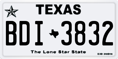 TX license plate BDI3832
