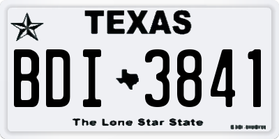 TX license plate BDI3841