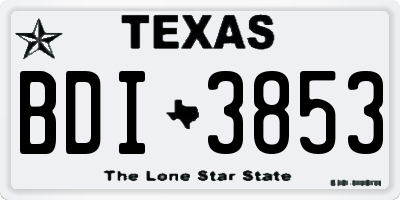 TX license plate BDI3853
