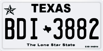 TX license plate BDI3882