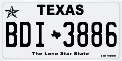 TX license plate BDI3886