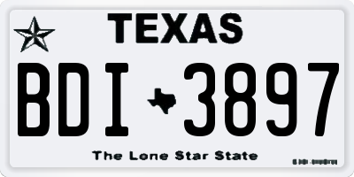 TX license plate BDI3897