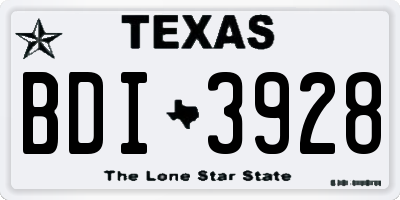 TX license plate BDI3928