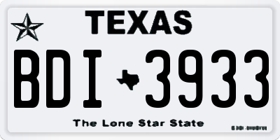 TX license plate BDI3933