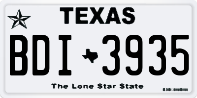 TX license plate BDI3935