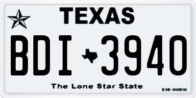 TX license plate BDI3940