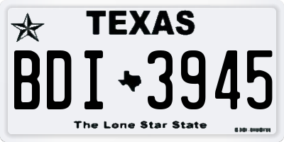 TX license plate BDI3945