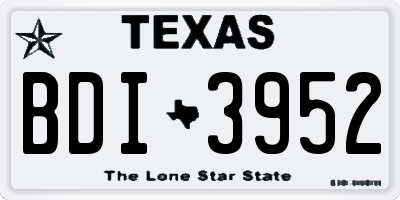 TX license plate BDI3952