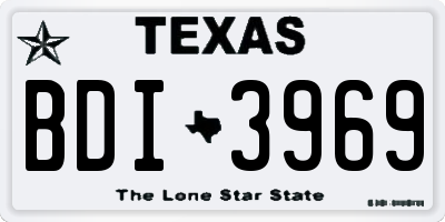 TX license plate BDI3969