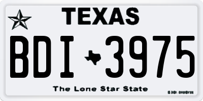 TX license plate BDI3975