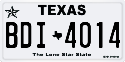TX license plate BDI4014
