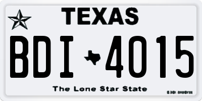 TX license plate BDI4015