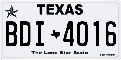 TX license plate BDI4016