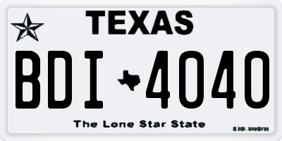 TX license plate BDI4040