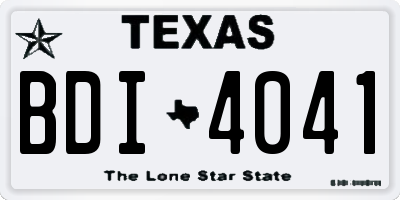 TX license plate BDI4041